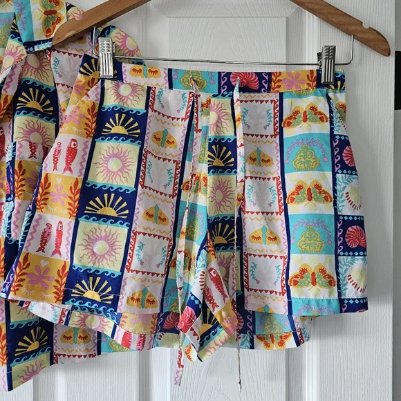 Cynthia Rowley Small Shorts Sleepwear Loungewear Pajama's Set Cropped PJ's  #98 - Picture 6 of 10